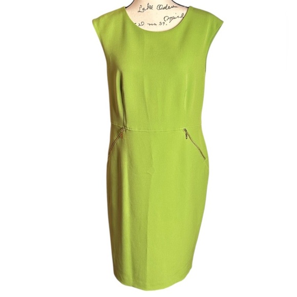 Kasper Sheath Green Sleeveless Dress Size 12 - Picture 1 of 3